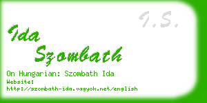 ida szombath business card